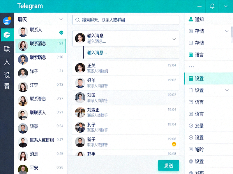 Telegram Desktop成功汉化后完整中文界面的展示截图
