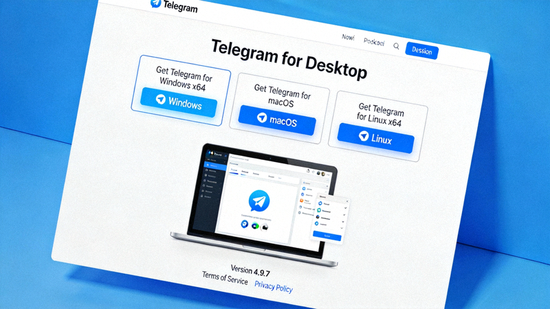 Telegram官方网站桌面版下载页面截图
